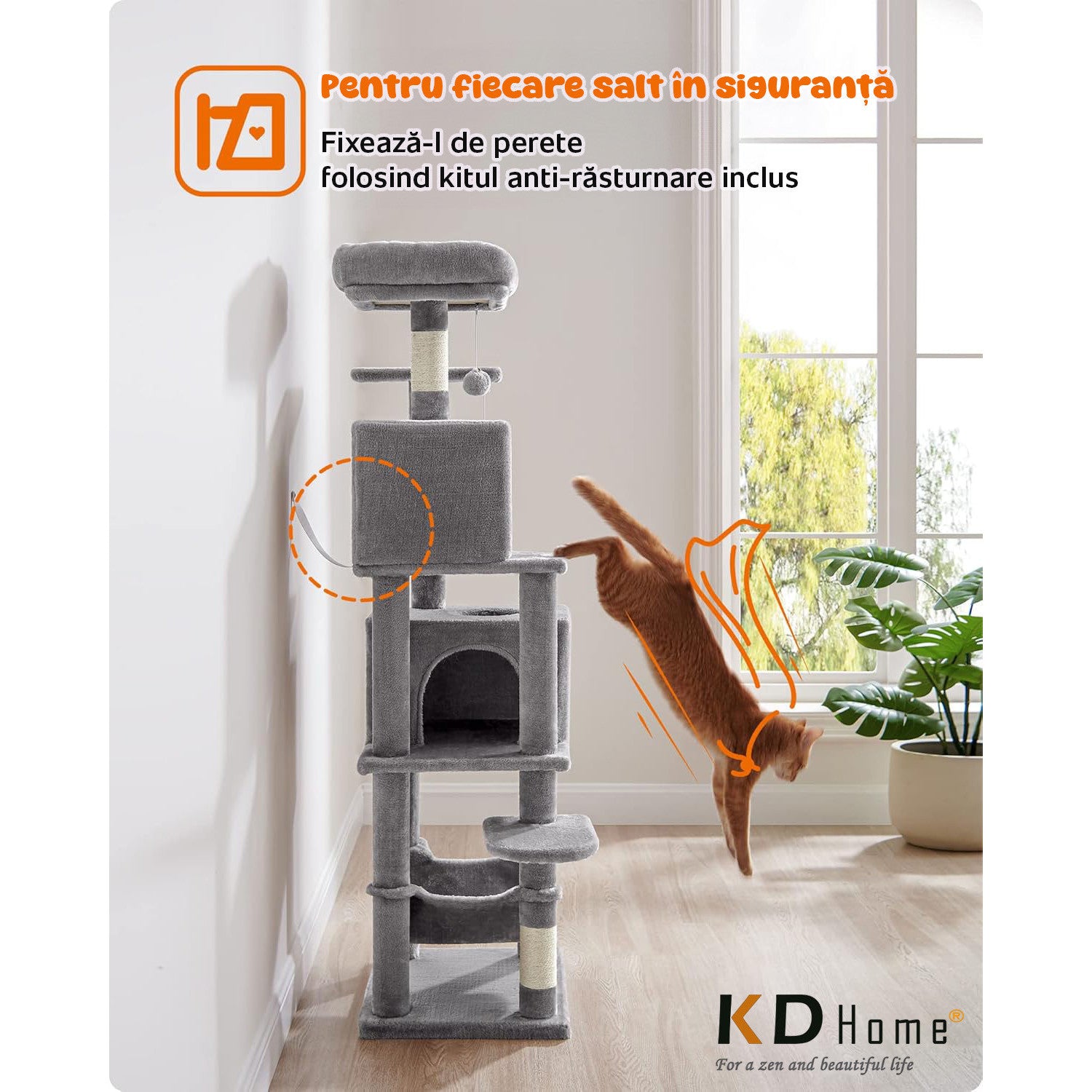 Ansamblu Joaca Pentru Pisici KD Home FelineHaven Tower Ansamblu Joaca Pentru Pisici KD Home FelineHaven Tower